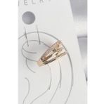 Pirinç Gold Renk Zirkon Taşlı 3'Lü Sıralı Model Kadın Kıkırdak Küpe