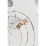Pirinç Gold Renk Zirkon Taşlı Bal Peteği Model Kadın Kıkırdak Küpe - Lisinya - 001-Renkli