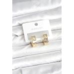 Pirinç Gold Renk Zirkon Taşlı Halka Kadın Küpe - Tj-Bkp11380