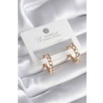 Pirinc Gold Renk Zirkon Tasli Halka Model Kadin Kupe - Tj-Bkp8340
