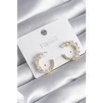 Pirinc Gold Renk Zirkon Tasli Kadin Kupe - Tj-Bkp8509