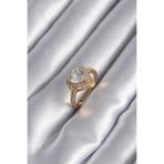 Pirinç Gold Renk Zirkon Taşlı Kalp Charm Model Kadın Yüzük EmrBXebBYK2953