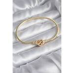 Pirinç Gold Renk Zirkon Taşlı Kalp Sonsuzluk Model Charm Kadın Bileklik - TJ-BB5797