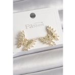 Pirinç Gold Renk Zirkon Taşlı Kelebek Model Kadın Küpe - TJ-BKP9907