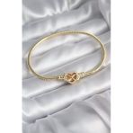 Pirinç Gold Renk Zirkon Taşlı Sonsuzluk Model Charm Kadın Bileklik - Tj-Bb5797