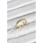 Pirinç Gold Renk Zirkon Taşlı Vintage Kadın Yüzük 5886