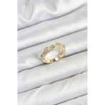 Pirinç Gold Renk Zirkon Taşlı Vintage Kadın Yüzük (Timya/1395) 194140