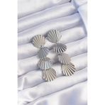 Pirinç Gümüş Renk Deniz Kabuğu Model Sallantılı Küpe - Lisinya - 001-Renkli