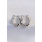Pirinç Gümüş Renk İçi Boş Gül Küpe - Tj-bkp8977