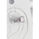 Pirinç Gümüş Renk Kare Zirkon Taşlı Kadın Kıkırdak Model Küpe - TJ-BKP10560