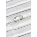Pirinç Gümüş Renk Renkli Zirkon Taşlı Kadın Yüzük - EBJ250927W37954