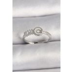 Pirinç Gümüş Renk Zirkon Taşlı Ayarlanabilir Kadın Yüzük - EBJ250113W30582