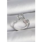 Pirinç Gümüş Renk Zirkon Taşlı Deniz Kabuğu Model Ayarlanabilir Kadın Yüzük - EBJ250501W33634