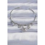 Pirinç Gümüş Renk Zirkon Taşlı Yıldız Model Charm Bileklik
