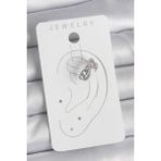 Pirinç Gümüş Renk Zirkon Taşlı Zincir Sonsuzluk Model Kadın Kıkırdak Küpe SL11810