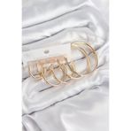 Pirinç Halka Model Gold Renk Kadın Set Küpe - EBJ250802W37051 BKP11055