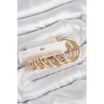 Pirinç Halka Model Gold Renk Kadın Set Küpe - EBJ250802W37053 BKP11057