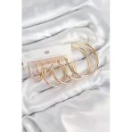 Pirinç Halka Model Gold Renk Kadın Set Küpe - TJ-BKP11055