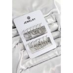 Pirinç Karışık Halka Model Gümüş Renk 6 Çift Kadın Küpe Set - Lisinya - 001-Renkli