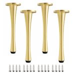 Pirinç Mobilya Ayakları 4'lü Set 12 cm 15 cm 18 cm Ayarlanabilir Destek Ayakları Kanepe Sehpa Banyo Dolabı Vidalarla Kolay Kurulum Altın Kaplama