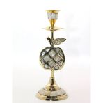 Pirinç Sedefli Tekli Şamdan 1636 Mirkh002k-1636