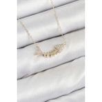 Pirinç Zirkon Taşlı Balık Kılçığı Model Gold Renk Kadın Kolye - Lisinya - 001-Renkli