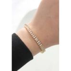 Pirinç Zirkon Taşlı Gold Renk Su Yolu Bileklik 5886