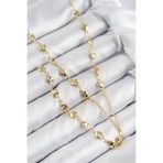 Pirinç Zirkon Taşlı Kalp Model Gold Renk Y Kolye - Tj-Bko10457