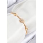 Pirinç Zirkon Taşlı Kar Tanesi Model Gold Renk Asansörlü Kadın Bileklik - EBJ250816W37430 BB7723