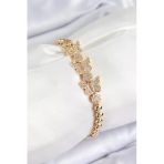 Pirinç Zirkon Taşlı Kelebek Model Gold Renk Kadın Bileklik (Timya/1395) 193365