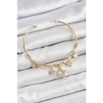 Pirinç Zirkon Taşlı Yıldız Model Gold Renk Charm Bileklik TG27BB7352
