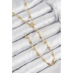 Pirinç Zirkon Taşlı Yıldız Model Gold Renk Y Kolye - Lisinya - 001-Renkli