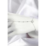Pirinç Zirkon Taşlı Yonca Model Gümüş Renk Şahmeran