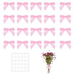 Piriuuo 20 adet kurdele, el işi için, 9 cm uzunluğunda pembe kurdele, telli küçük saten bant, kurdele, önceden bağlanmış mini kurdele, düğün, hediye paketi, el işi, doğum günü için hediye