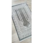 PIRLANTA EVVA GRİ HALI SECCADE PARLAK YUMUŞAK DOKULU KADİFEMSİ YÜZEY 77x125 cm HALI NAMAZLIK 6013