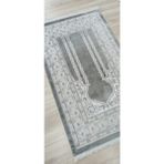 Pırlanta Evva Halı Seccade Parlak Yumuşak Dokulu Kadifemsi Yüzey 77 x 125 cm - Gri - Antrasit - 78 x 125 cm