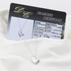 Pırlanta Taş Kalp 0.02 CT Rodyum Micron Kaplama Gümüş Kolye