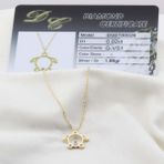 Pırlanta Taş Kaplumbağa 0.02 Ct Gold Micron Kaplama Gümüş Kolye