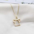 Pırlanta Taş Melek 0.02 Ct Gold Micron Kaplama Gümüş Kolye