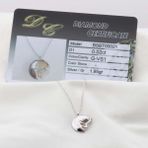Pırlanta Taş Yarım Ay Su Perisi 0.02 CT Rodyum Micron Kaplama Gümüş Kolye