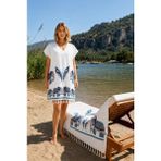 Pırlanta Textile Mavi Fil Plaj Elbisesi ve Peştemal 2'li Set