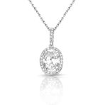 Pırlantalı Beyaz Topaz Kolye