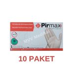 Pirmax Medium 100 Adet 10 Paket Tek Kullanımlık Vinil Muayene Eldiveni