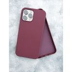 Pirok Store Apple iPhone 13 Promax 6.7 İle Uyumlu Logosuz Lansman Içi Kadife Silikon - Vişne Çürüğü - iPhone 13 Pro Max
