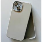 Pirok Store iPhone 15 Uyumlu LOGOSUZ Lansman İçi Kadife Esnek Soft Silikon Kılıf - Krem