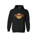 Pisa Art Oversize Siyah Kapüşonlu Hard Rock Cafe Görselli Sweatshırt Hoodie