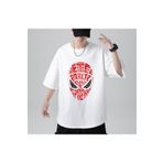 Pisa Art Spider-man Head Baskılı Beyaz Unisex Oversize T-shirt