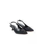 Pisagor Ps-31990 4,5 Cm Topuklu Kadın Taşlı Arkası Açık Stiletto Abiye Ayakkabı