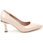 Pisagor PS-32790 7,5 cm Topuklu Kadın Stiletto Ayakkabı - Bej - Rugan