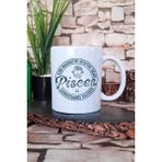 Pisces Traits Baskılı Balık Burcu Hediyelik Baskılı Çay Kahve Sunum Kupa Bardak - Beyaz